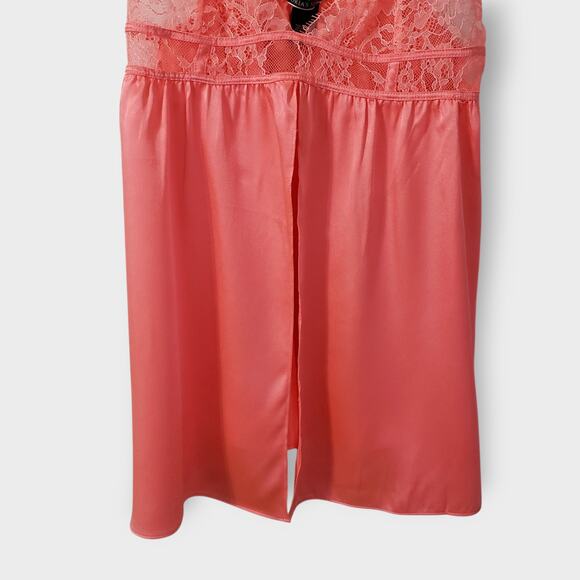 Victoria's Secret Coral Pink Satin Lace Babydoll Flyaway Camisole Medium Dainty - Picture 3 of 11
